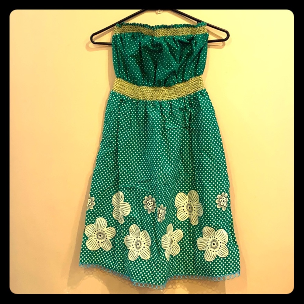 Strapless cotton sundress